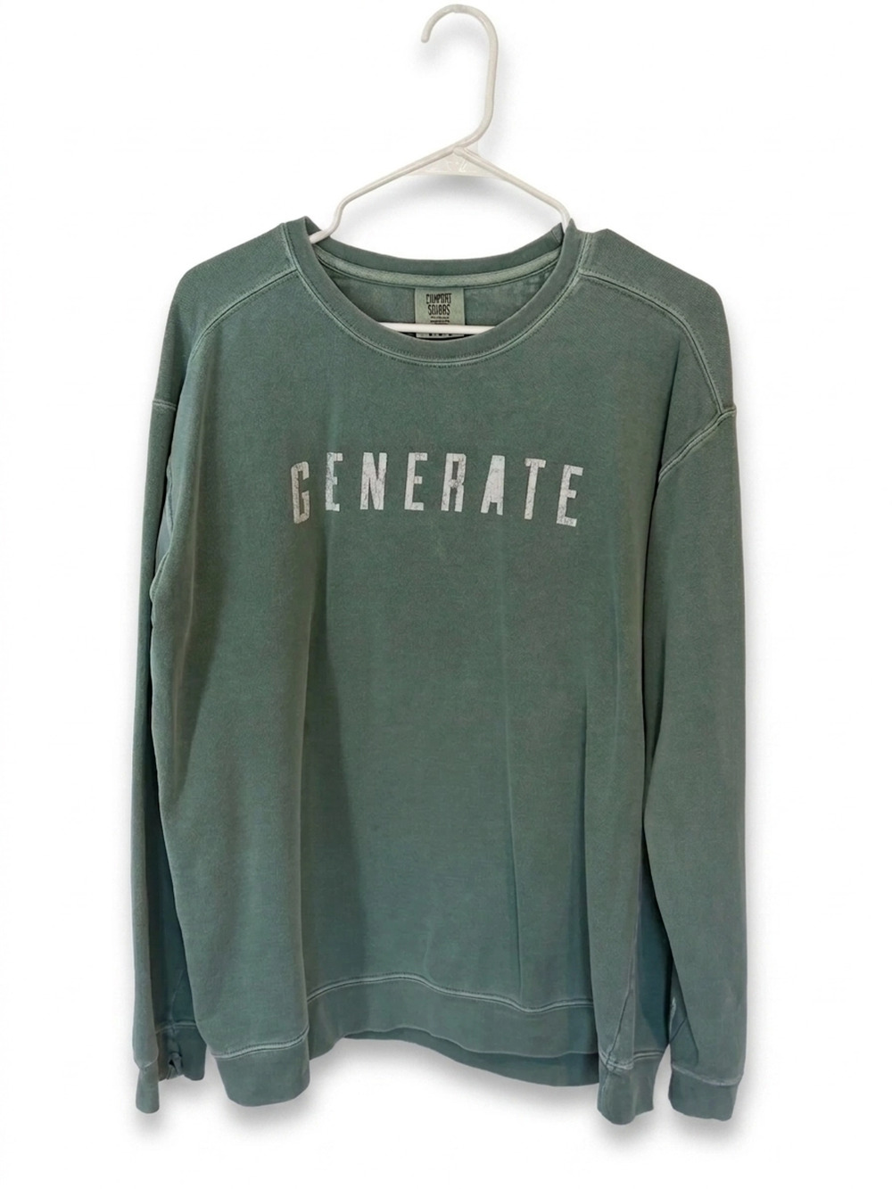 Comfort Colors Crewneck Sweatshirt Sage Green M | Generate Graphic
